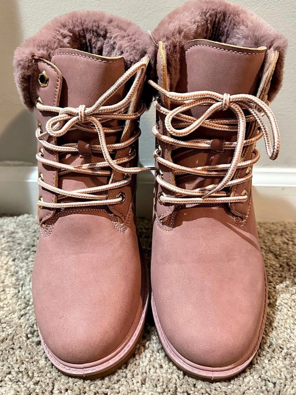 Lugz Empire High Faux Fur Lug Sole Boot Pink